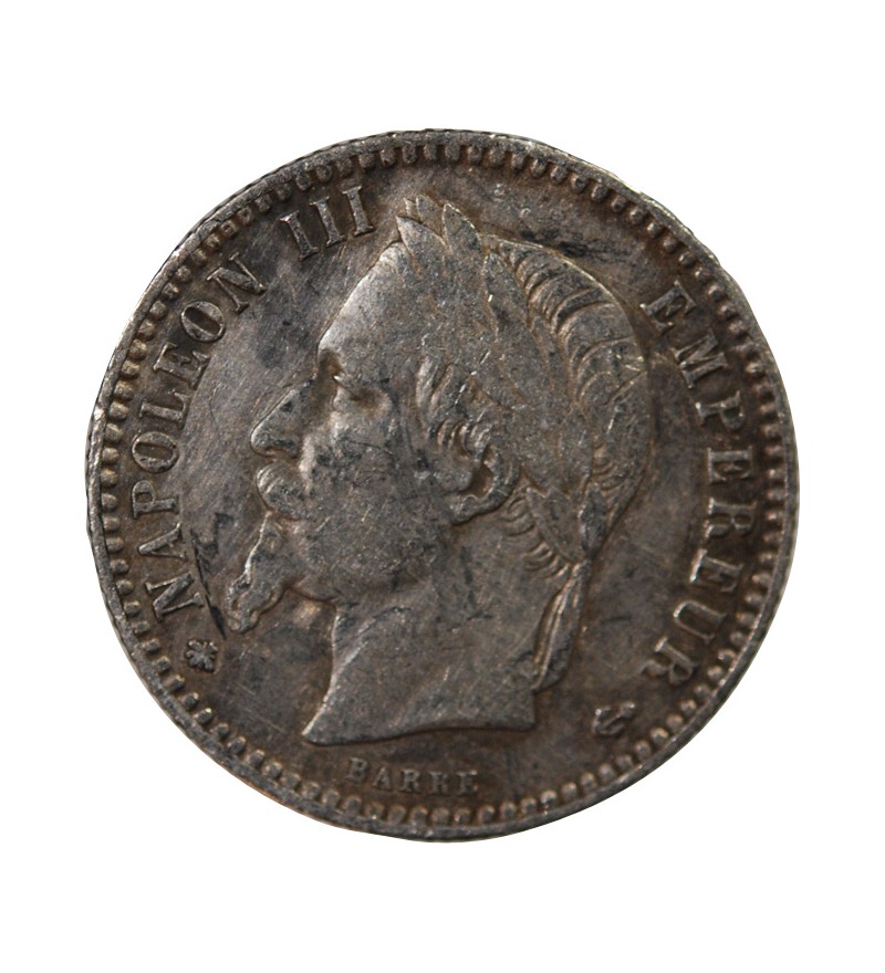 NAPOLEON III, TÊTE LAURÉE - 50 CENTIMES ARGENT 1864 A PARIS