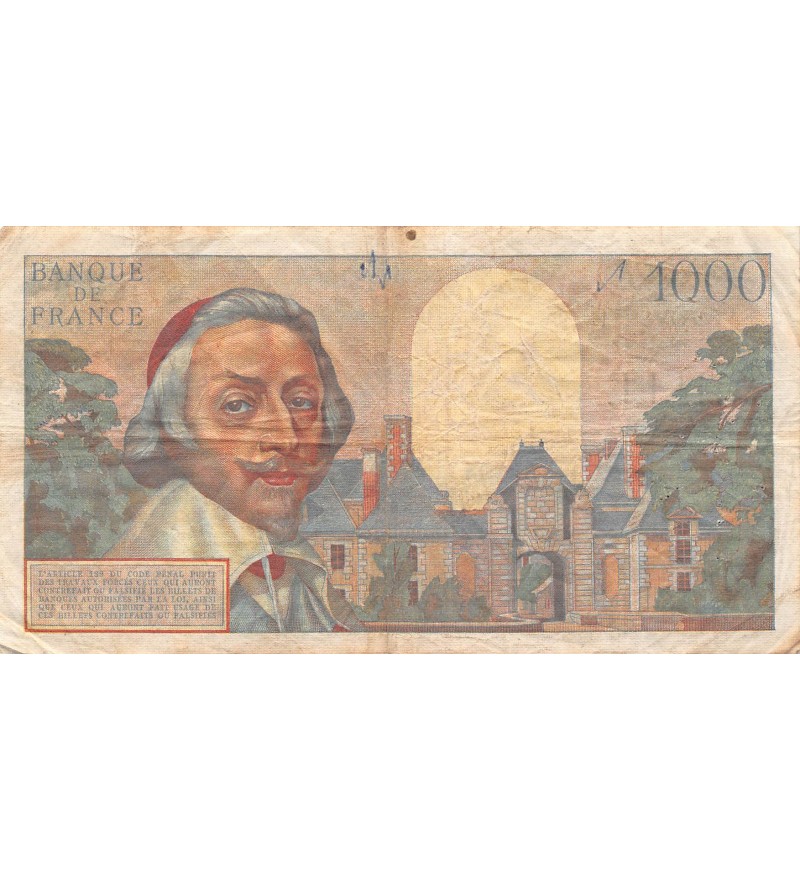 FRANCE, RICHELIEU - 1000 FRANCS 06/12/1956 - SÉRIE M.303