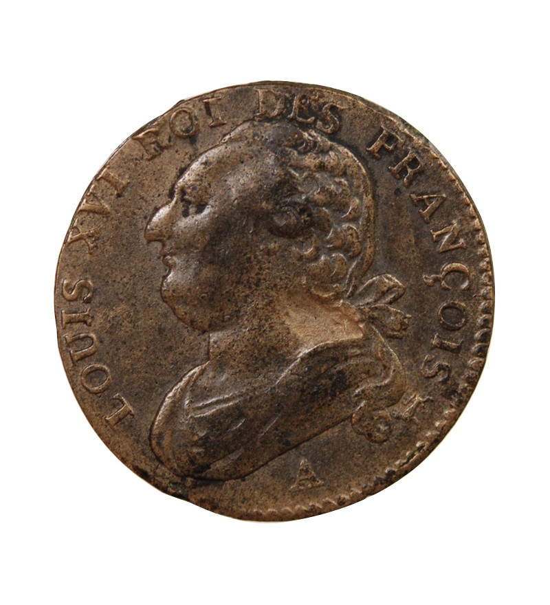 LOUIS XVI, CONSTITUTION - 12 DENIERS 1792 A PARIS