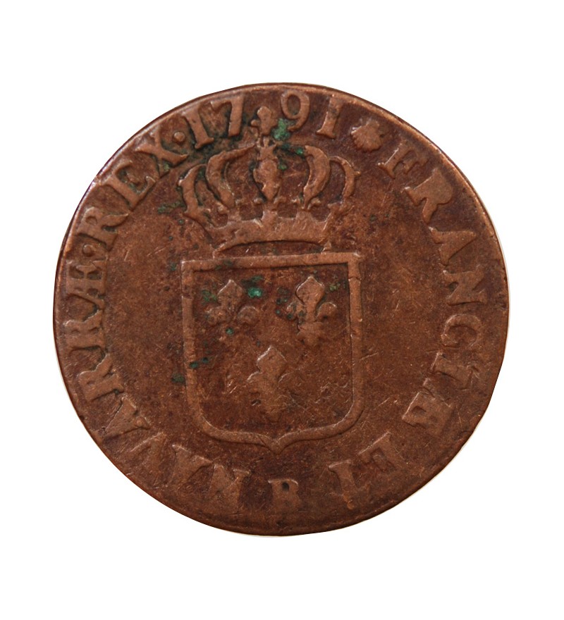 LOUIS XVI - SOL A L'ECU 1791 B ROUEN