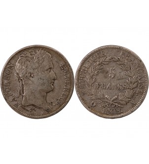 NAPOLEON Ier - 5 FRANCS 1808 A PARIS "Type République"﻿﻿ 2
