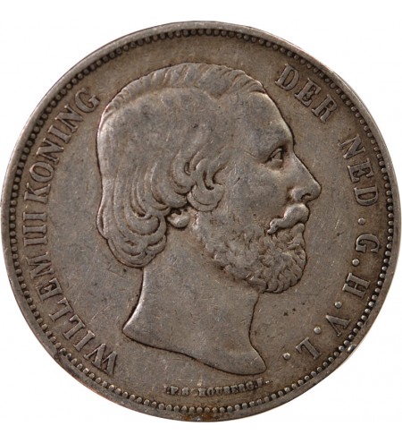 PAYS-BAS, WILLEM III - 2 1/2 GULDEN ARGENT 1871