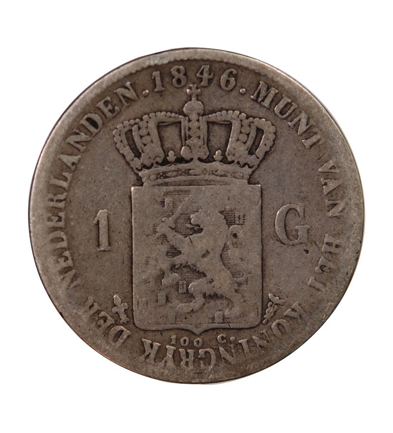 PAYS-BAS, WILLEM II - 1 GULDEN ARGENT 1846