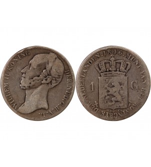PAYS-BAS, WILLEM II - 1 GULDEN ARGENT 1846 2
