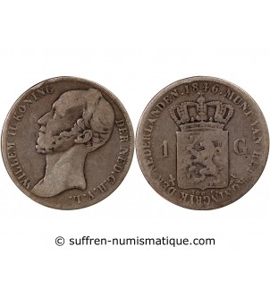 PAYS-BAS, WILLEM II - 1 GULDEN ARGENT 1846