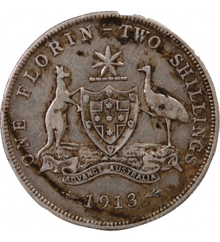 AUSTRALIE, GEORGES VI - FLORIN ARGENT 1913