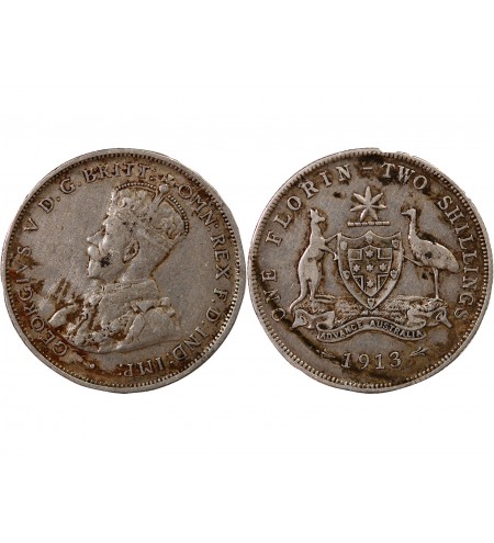 AUSTRALIE, GEORGES VI - FLORIN ARGENT 1913