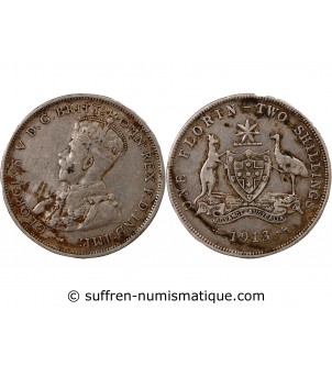 AUSTRALIE, GEORGES VI - FLORIN ARGENT 1913