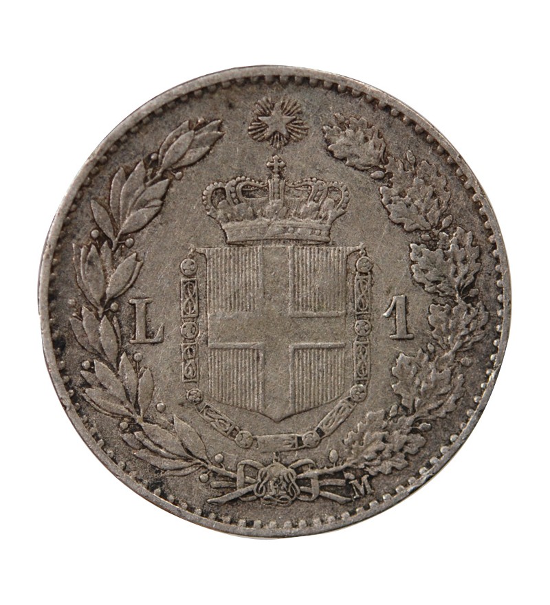 ITITALIE, UMBERTO Ier - 1 LIRE ARGENT 1887 M MILAN