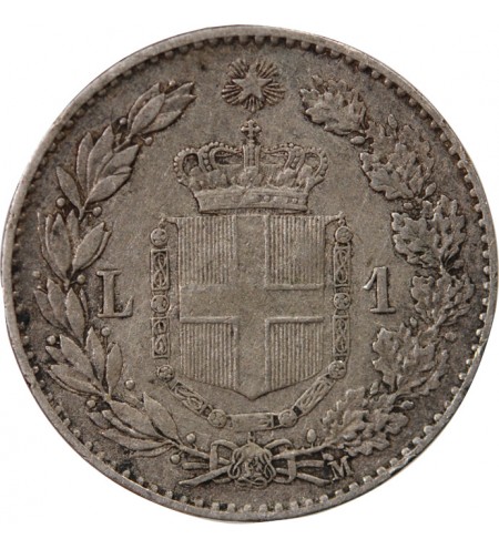 ITITALIE, UMBERTO Ier - 1 LIRE ARGENT 1887 M MILAN