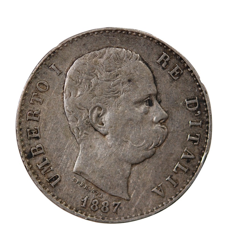ITITALIE, UMBERTO Ier - 1 LIRE ARGENT 1887 M MILAN