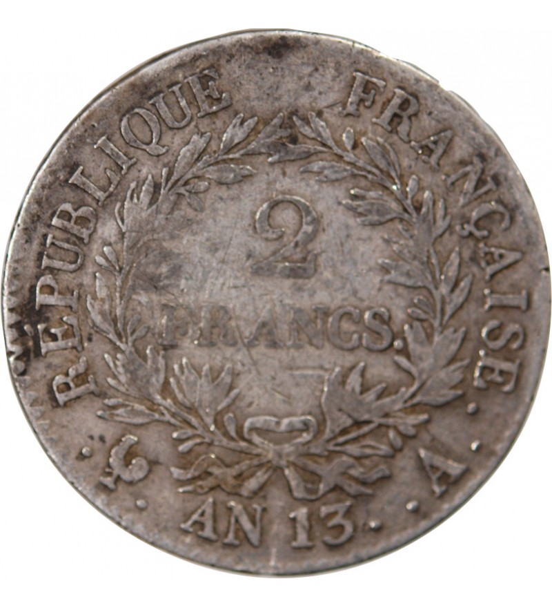 NAPOLEON Ier - 2 FRANCS AN 13 Q PERPIGNAN "calendrier révolutionnaire"