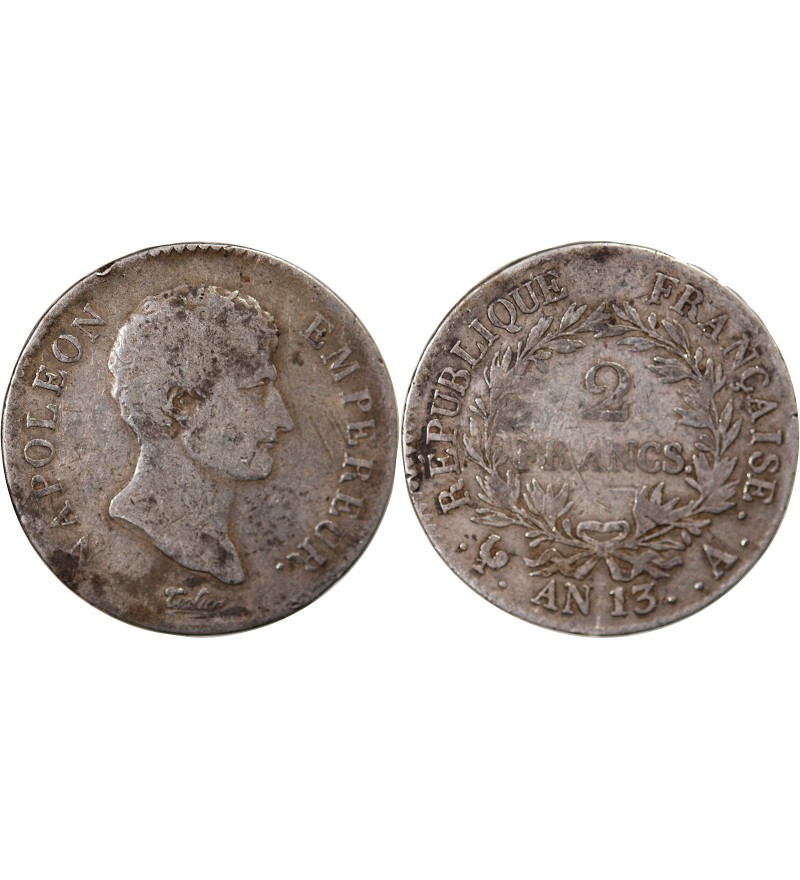 NAPOLEON Ier - 2 FRANCS AN 13 Q PERPIGNAN "calendrier révolutionnaire"