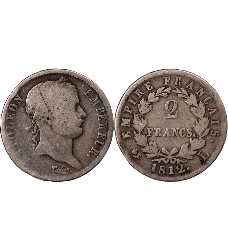 NAPOLEON Ier - 2 FRANCS 1812 L BAYONNE