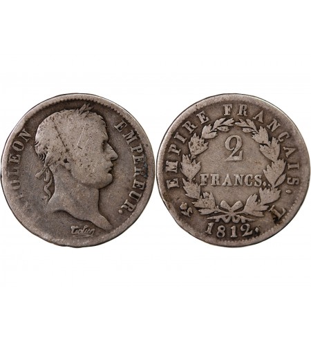 NAPOLEON Ier - 2 FRANCS 1812 L BAYONNE