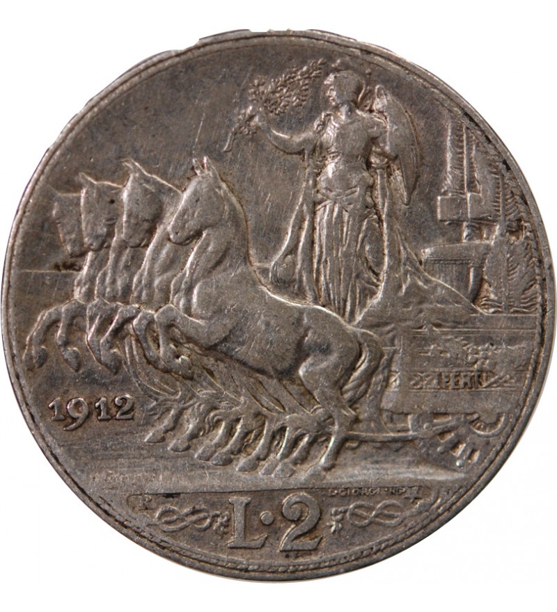 ITALIE, VICTOR EMMANUEL III - 2 LIRE ARGENT 1912 R ROME