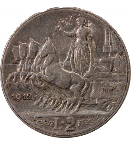 ITALIE, VICTOR EMMANUEL III - 2 LIRE ARGENT 1912 R ROME