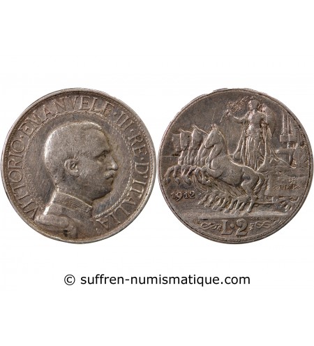 ITALIE, VICTOR EMMANUEL III - 2 LIRE ARGENT 1912 R ROME