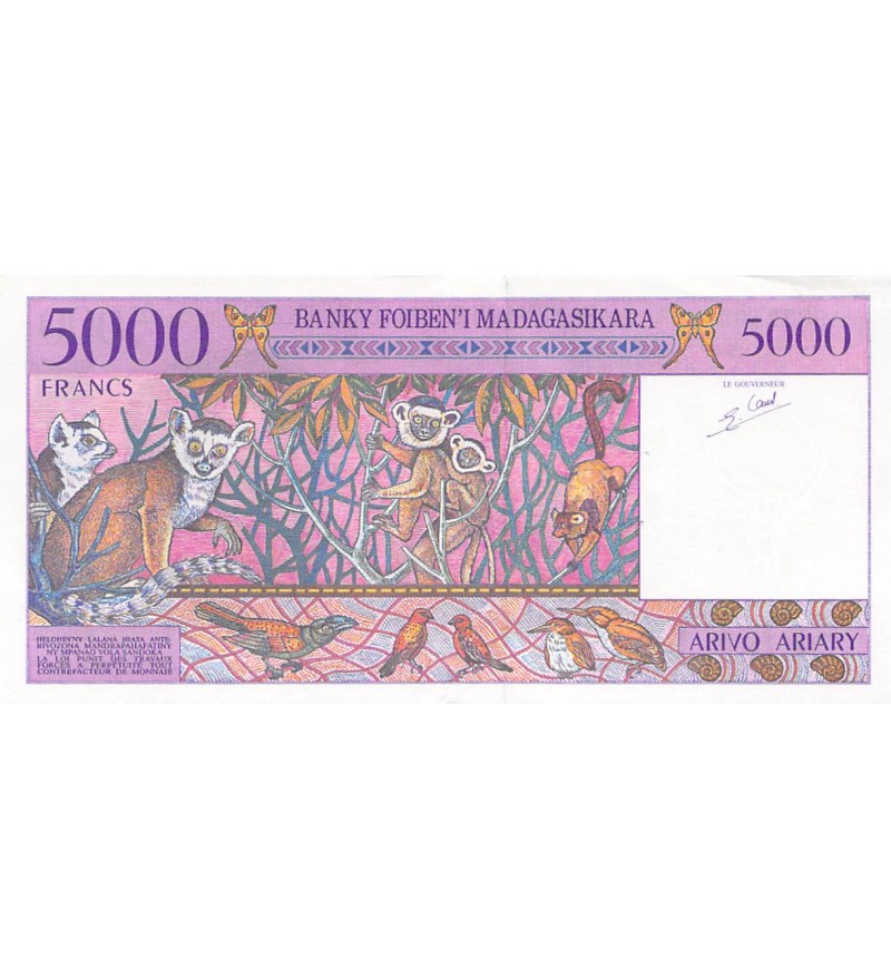 MADAGASCAR - 5000 FRANCS 1995 - SUP