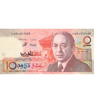 MAROC, HASSAN II - 10 DIRHAMS 1987 - SUP 2