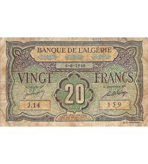 ALGERIE - 20 FRANCS 04/06/1948 - TB 2