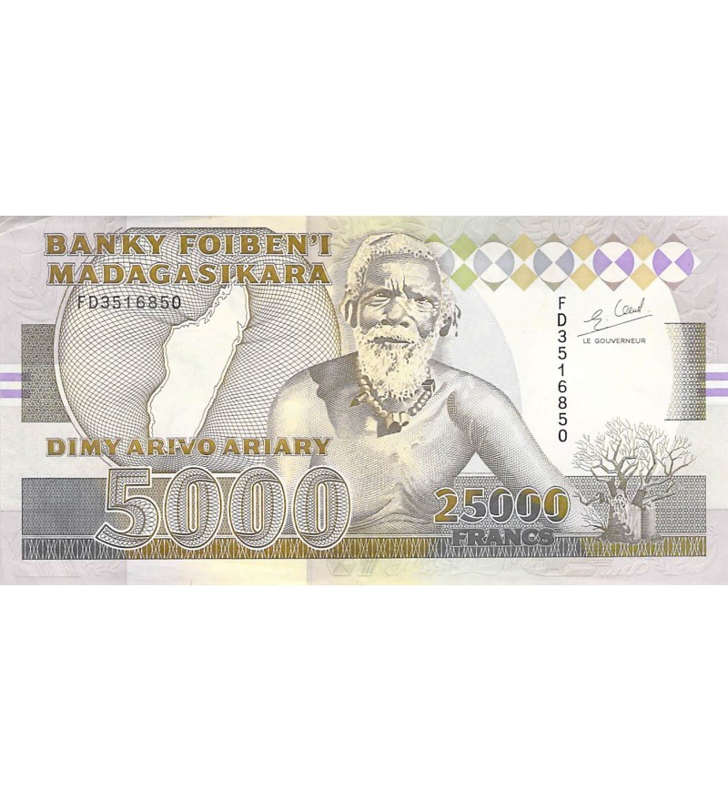 MADAGASCAR - 5000 ARIARY 1993 - TTB