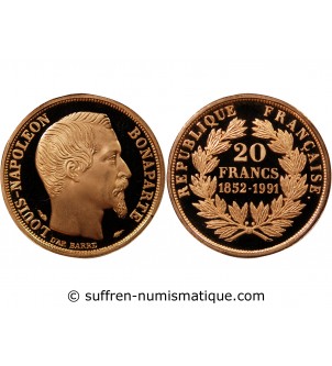 LOUIS NAPOLEON BONAPARTE - 20 FRANCS OR 1991 A