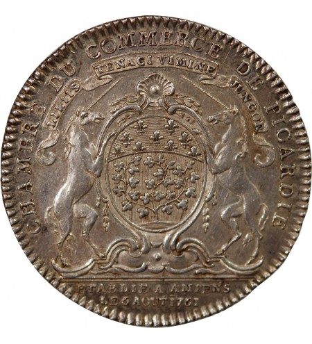 PICARDIE, CHAMBRE DE COMMERCE – JETON ARGENT 1761