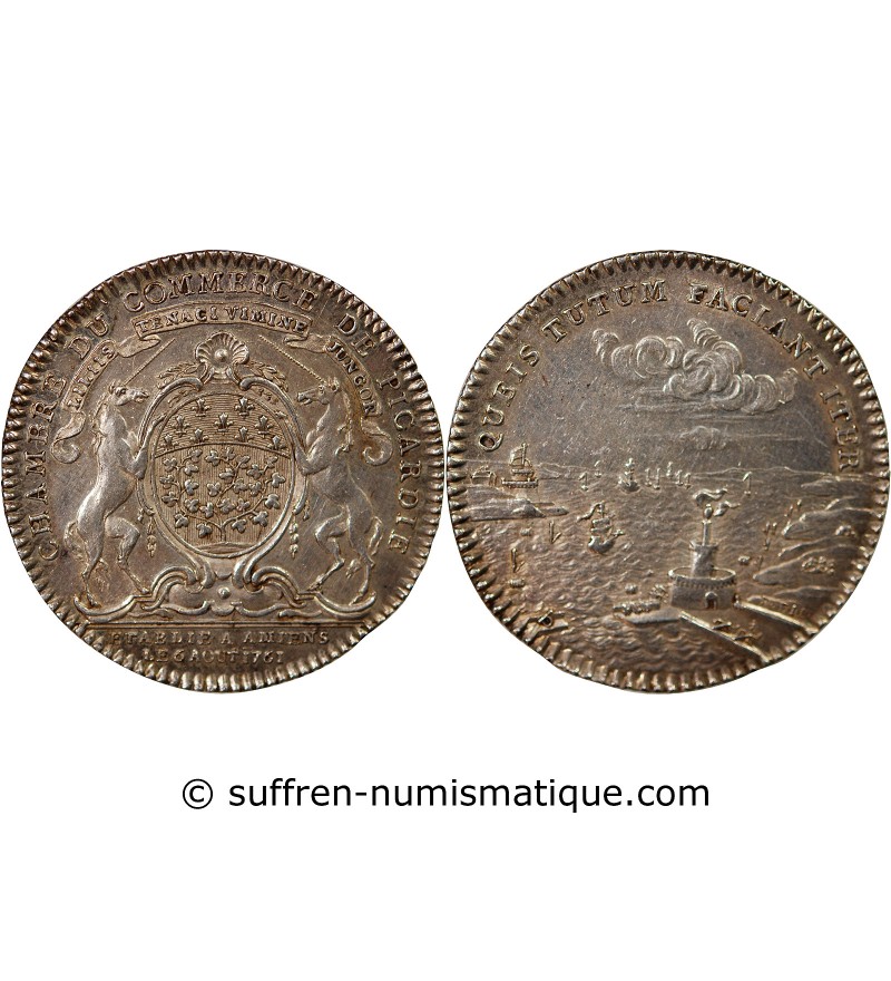 PICARDIE, CHAMBRE DE COMMERCE – JETON ARGENT 1761