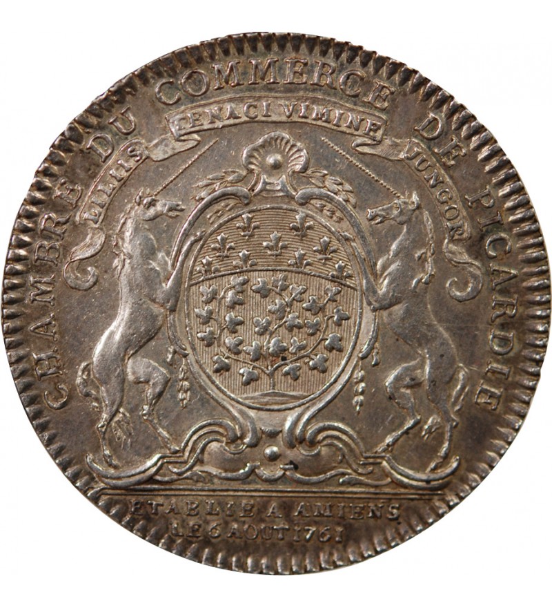 PICARDIE, CHAMBRE DE COMMERCE – JETON ARGENT 1761