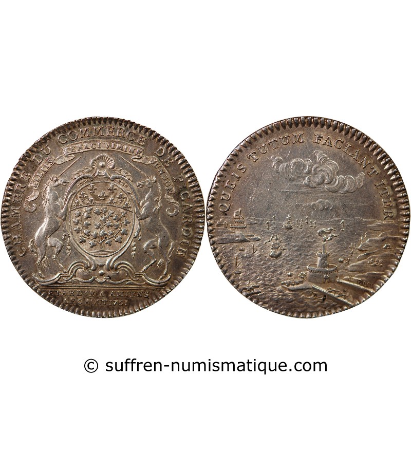 PICARDIE, CHAMBRE DE COMMERCE – JETON ARGENT 1761