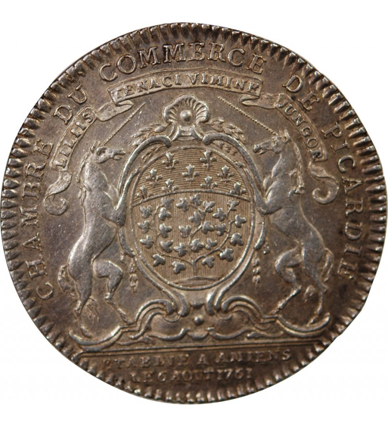 PICARDIE, CHAMBRE DE COMMERCE – JETON ARGENT 1761
