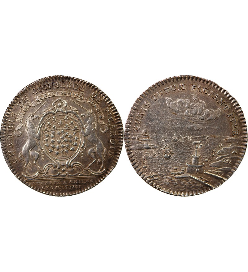 PICARDIE, CHAMBRE DE COMMERCE – JETON ARGENT 1761