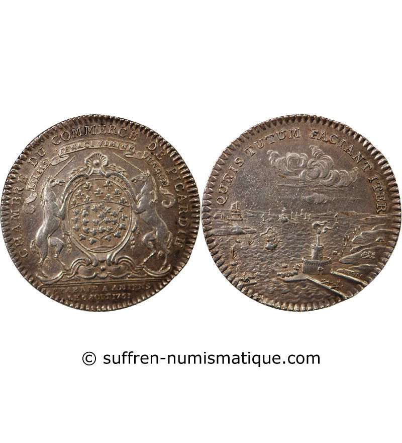 PICARDIE, CHAMBRE DE COMMERCE – JETON ARGENT 1761