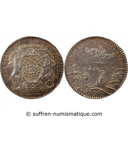 PICARDIE, CHAMBRE DE COMMERCE – JETON ARGENT 1761