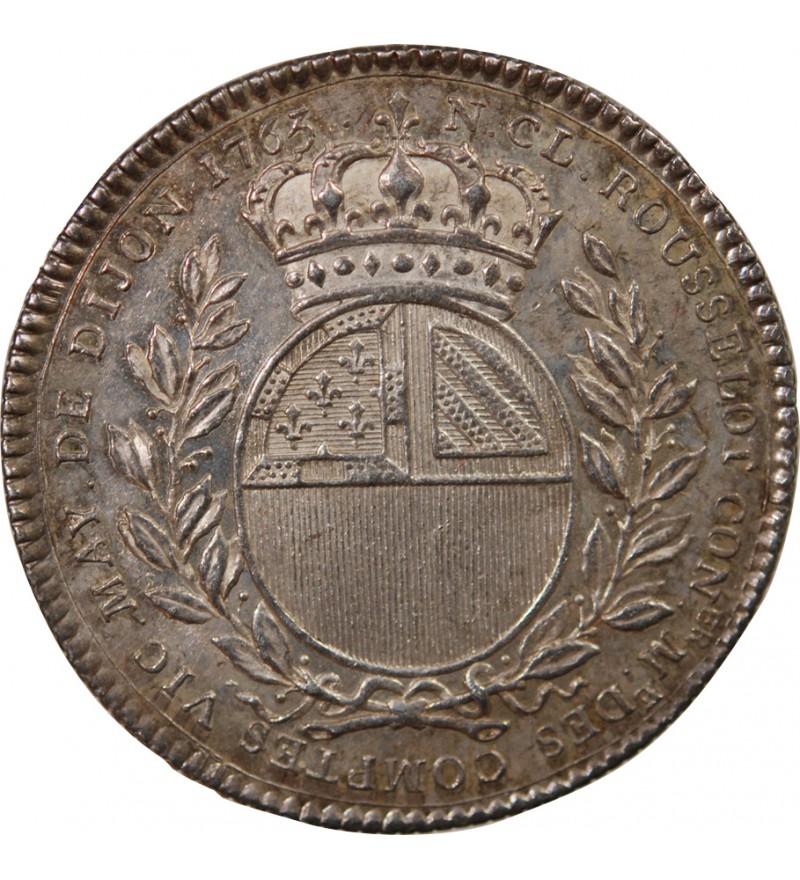 MAIRE DE DIJON, NICOLAS-CLAUDE ROUSSELOT - JETON ARGENT 1763