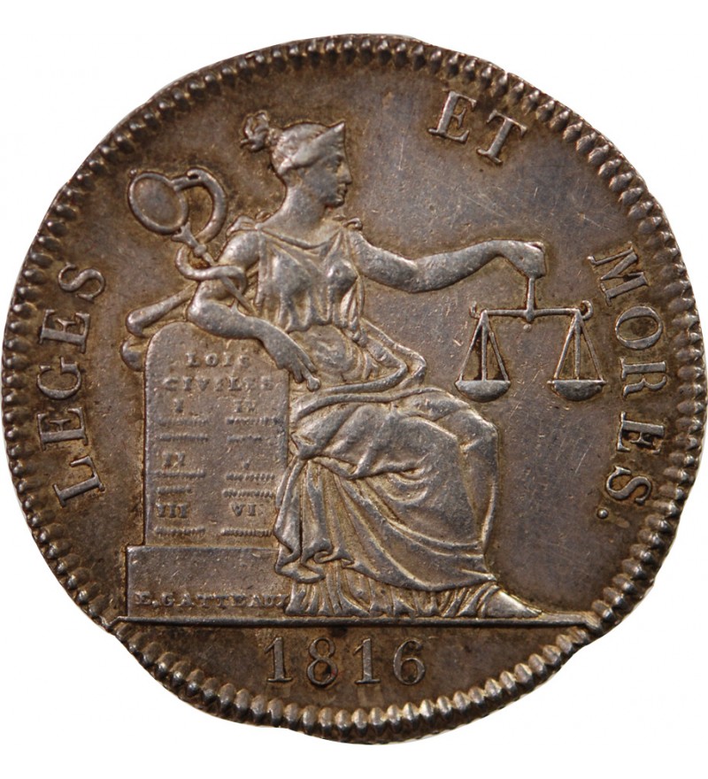 NOTAIRES, AMIENS – JETON ARGENT 1816