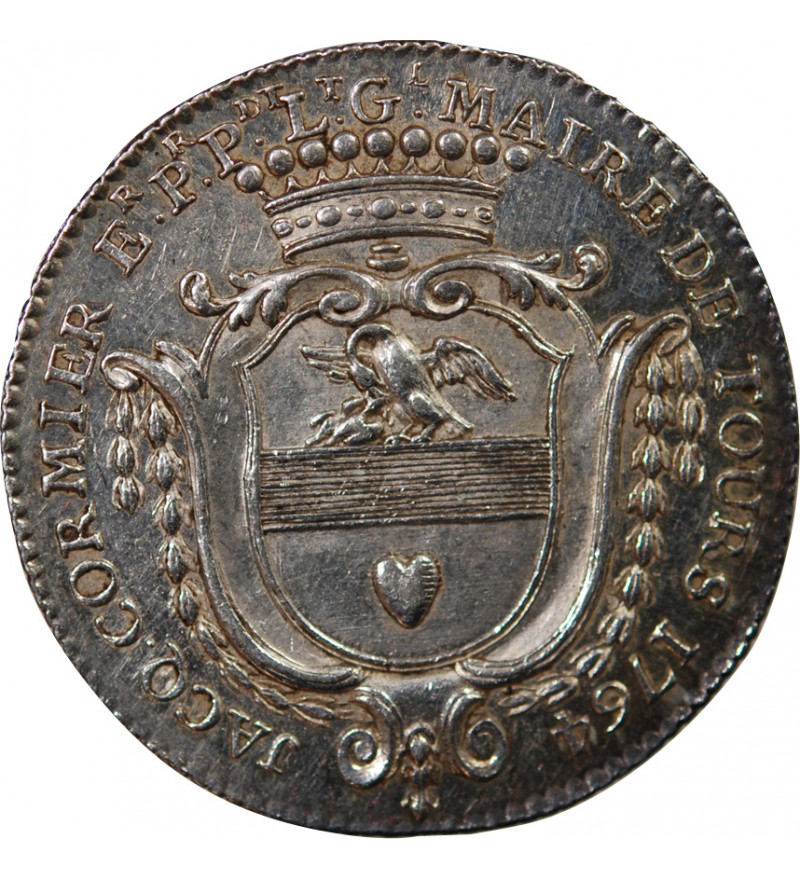 MAIRE DE TOURS, JACQUES CORMIER - JETON ARGENT 1764