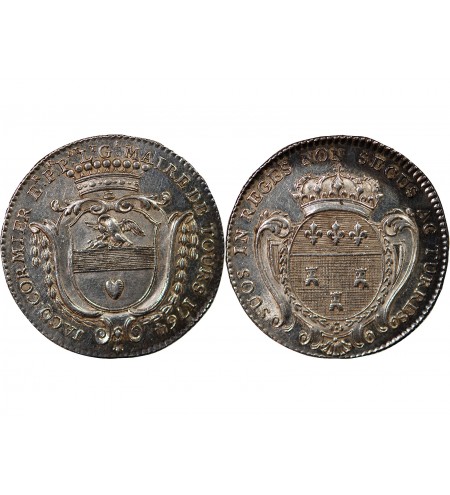 MAIRE DE TOURS, JACQUES CORMIER - JETON ARGENT 1764