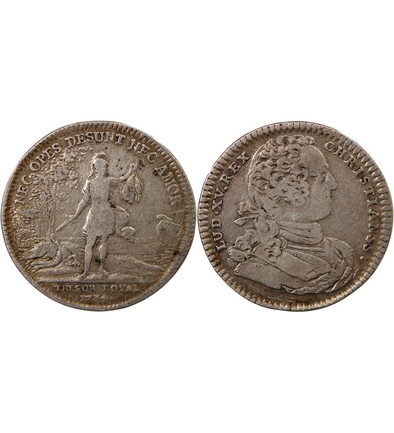 TRESOR ROYAL, LOUIS XV - JETON ARGENT 1734