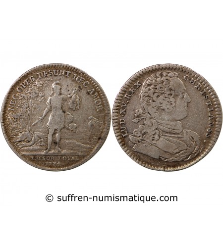 TRESOR ROYAL, LOUIS XV - JETON ARGENT 1734