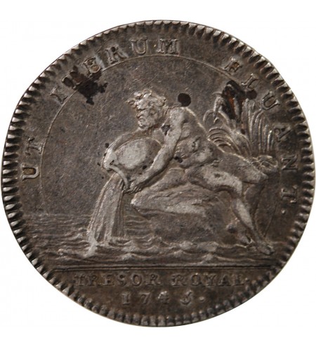 TRESOR ROYAL, LOUIS XV - JETON ARGENT 1745