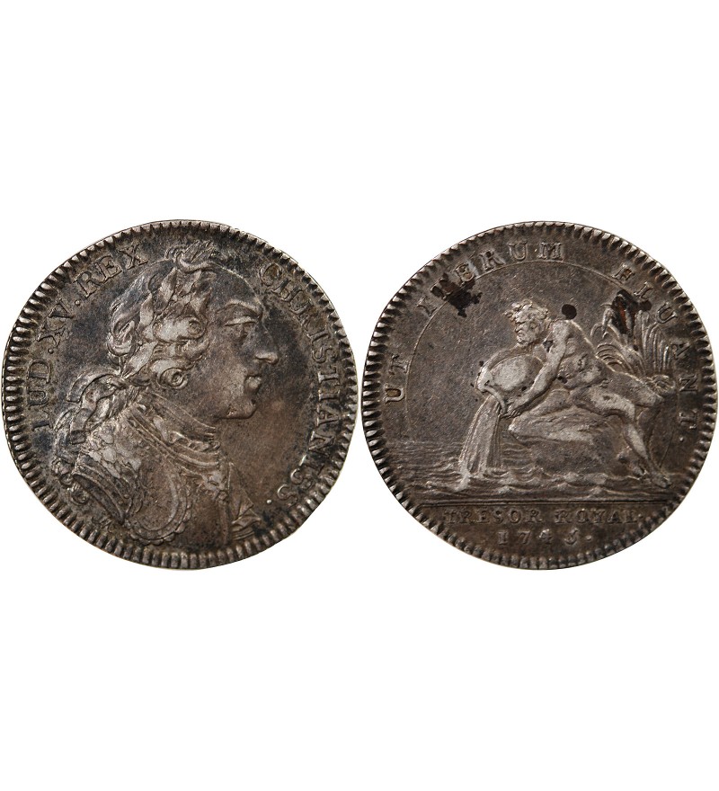 TRESOR ROYAL, LOUIS XV - JETON ARGENT 1745
