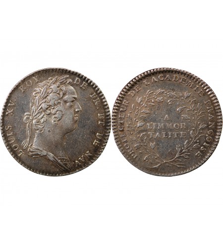 ACADEMIE FRANCAISE, LOUIS XV – JETON ARGENT émission de 1732