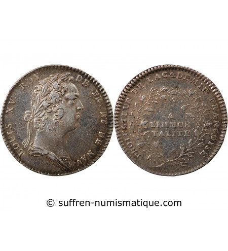 ACADEMIE FRANCAISE, LOUIS XV – JETON ARGENT émission de 1732