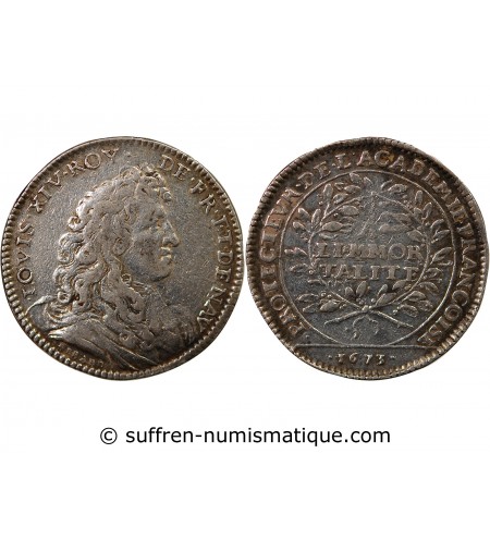ACADEMIE FRANCAISE, LOUIS XIV – JETON ARGENT 1673