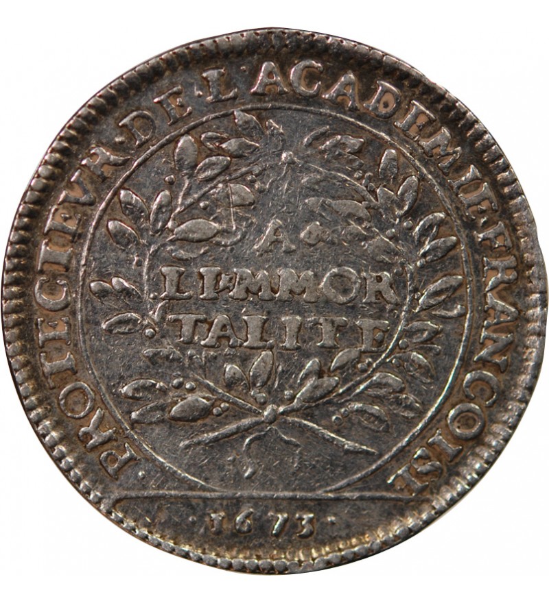 ACADEMIE FRANCAISE, LOUIS XIV – JETON ARGENT 1673