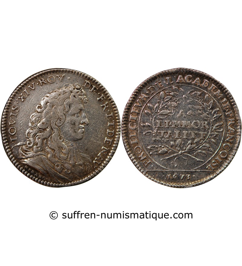 ACADEMIE FRANCAISE, LOUIS XIV – JETON ARGENT 1673