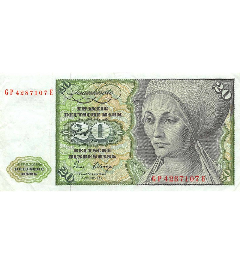 ALLEMAGNE - 20 MARK Elsbeth Tucher 1980