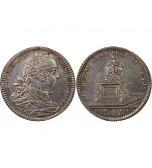 ETATS DE LANGUEDOC, LOUIS XV – JETON ARGENT 1733 - STATUE MONTPELLIER 2